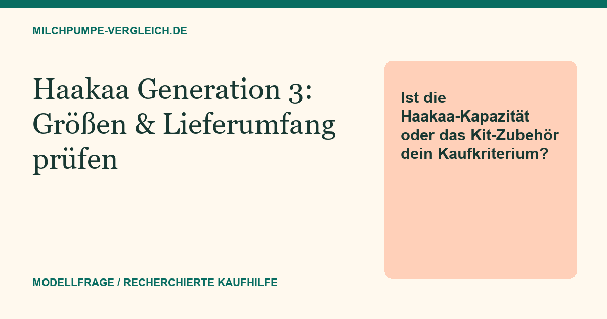 Themenillustration: Haakaa Generation 3 Größen: 160 ml, 250 ml und Kit-Varianten richtig lesen