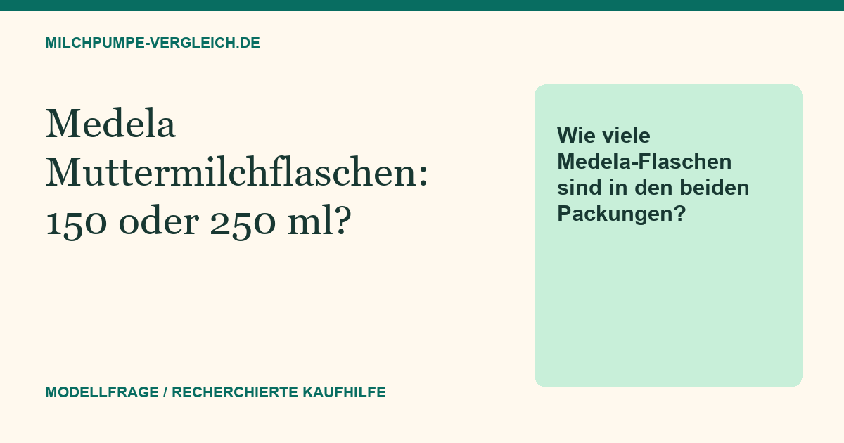 Themenillustration: Medela Muttermilchflaschen: 150 oder 250 ml auswählen