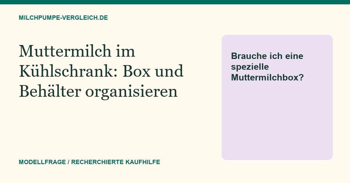 Themenillustration: Muttermilch im Kühlschrank: Eine eigene Box statt lose Flaschen