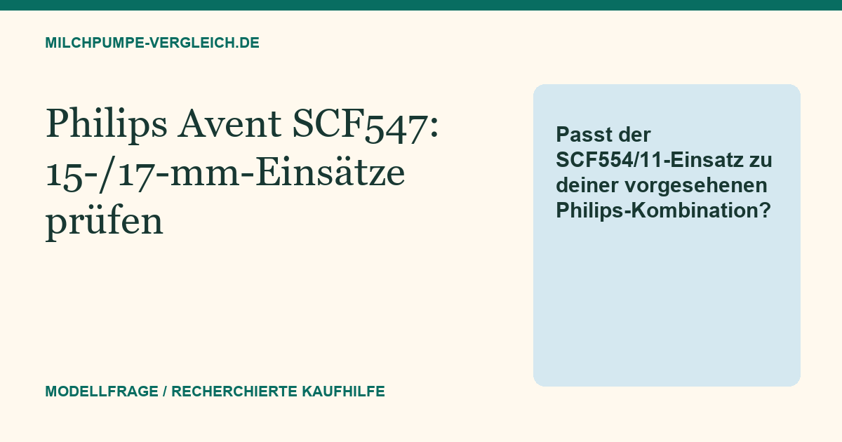 Themenillustration: Philips Avent SCF547/11: 15- und 17-mm-Einsätze SCF554/11 zuordnen